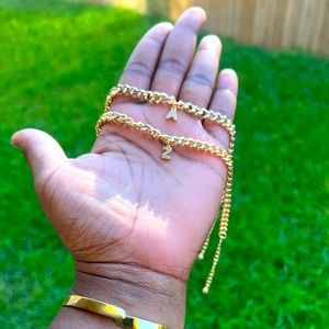 Cuban initial anklet